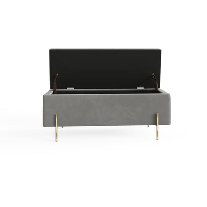 Mystica Ottoman Storage Bench Grey