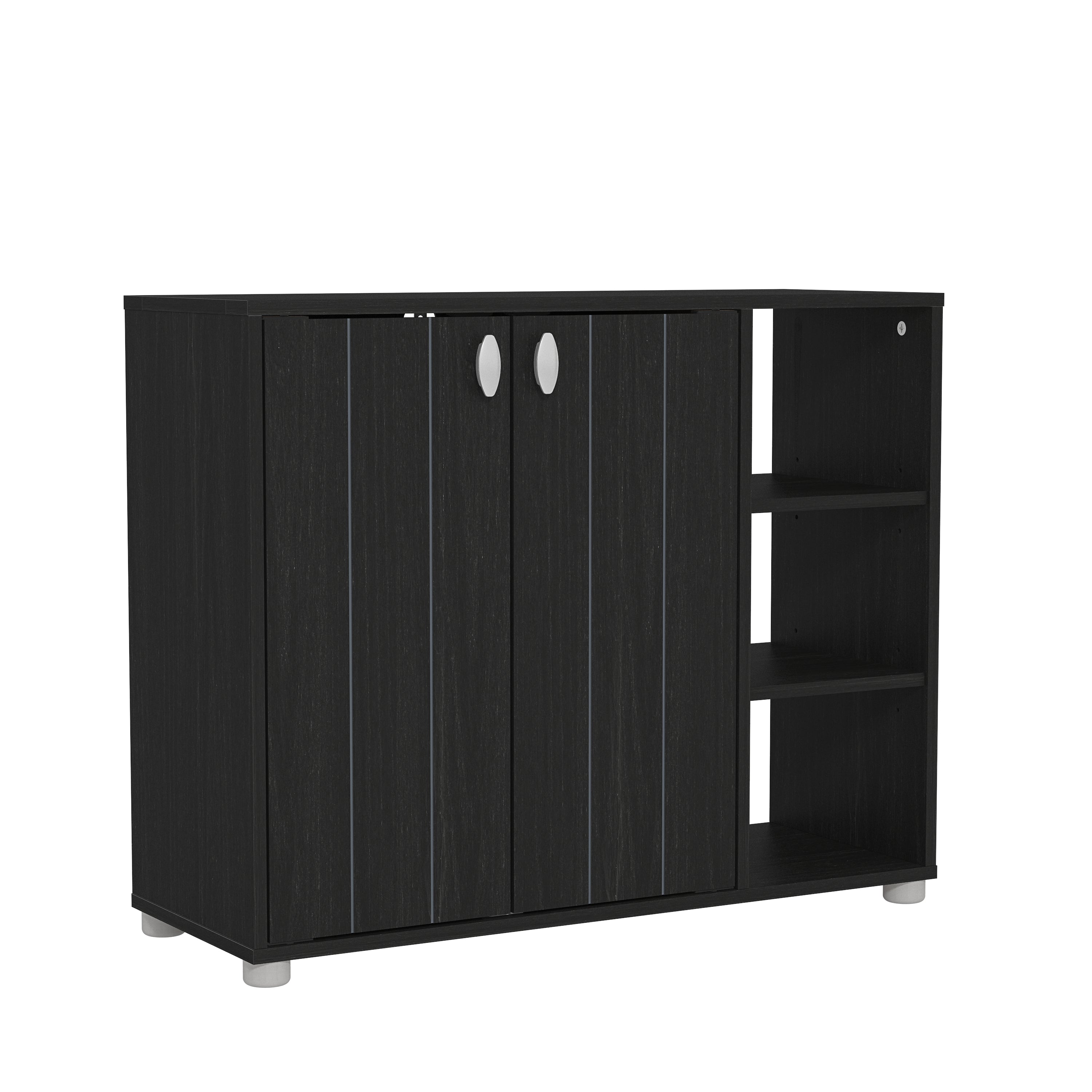 Bideford Shoe Cabinet Rustic Black Oak
