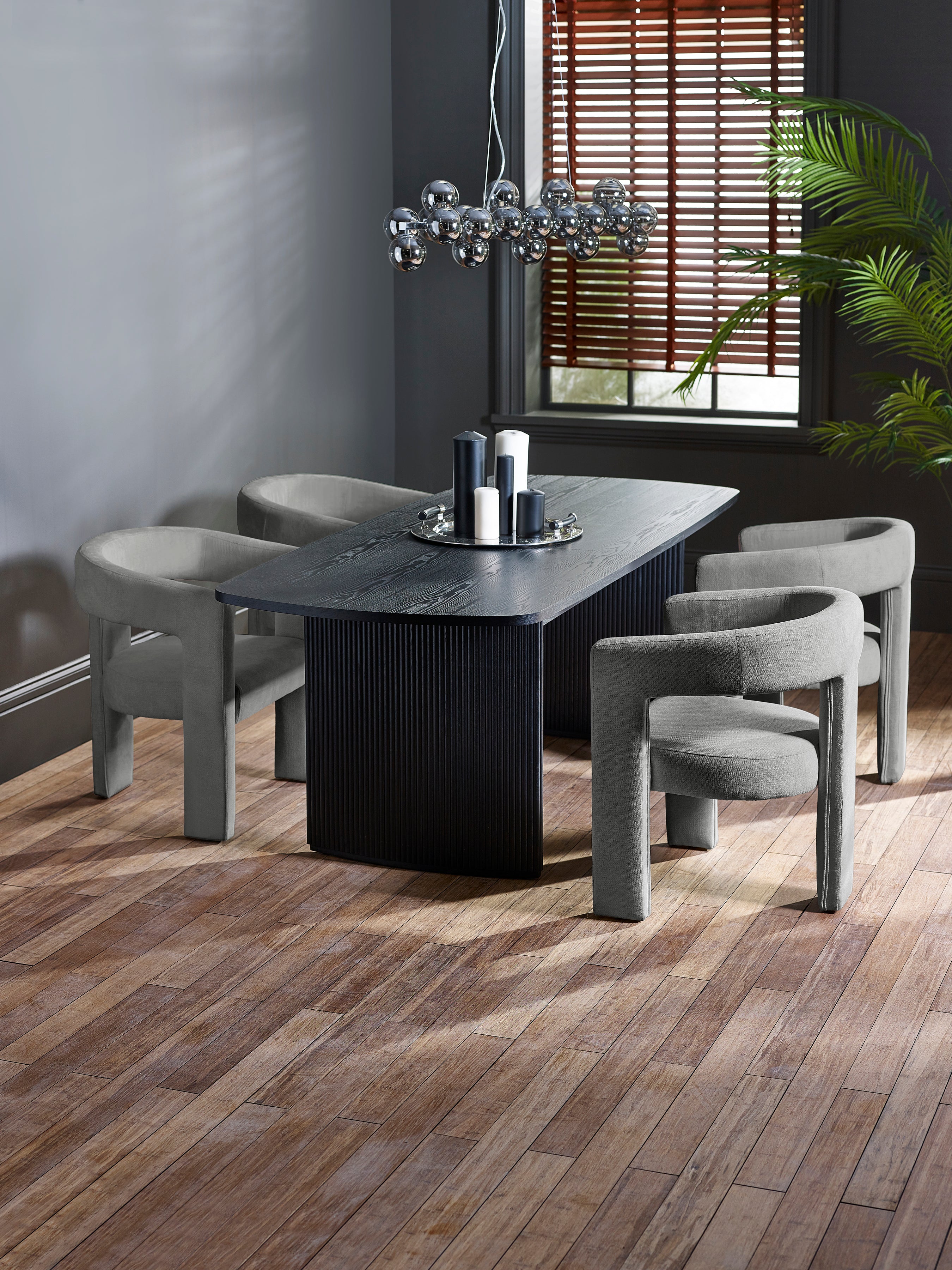 Elara Grey Chenille Upholstered  Chair