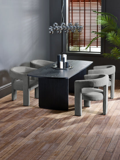 Elara Grey Chenille Upholstered  Chair
