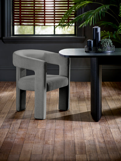 Elara Grey Chenille Upholstered  Chair