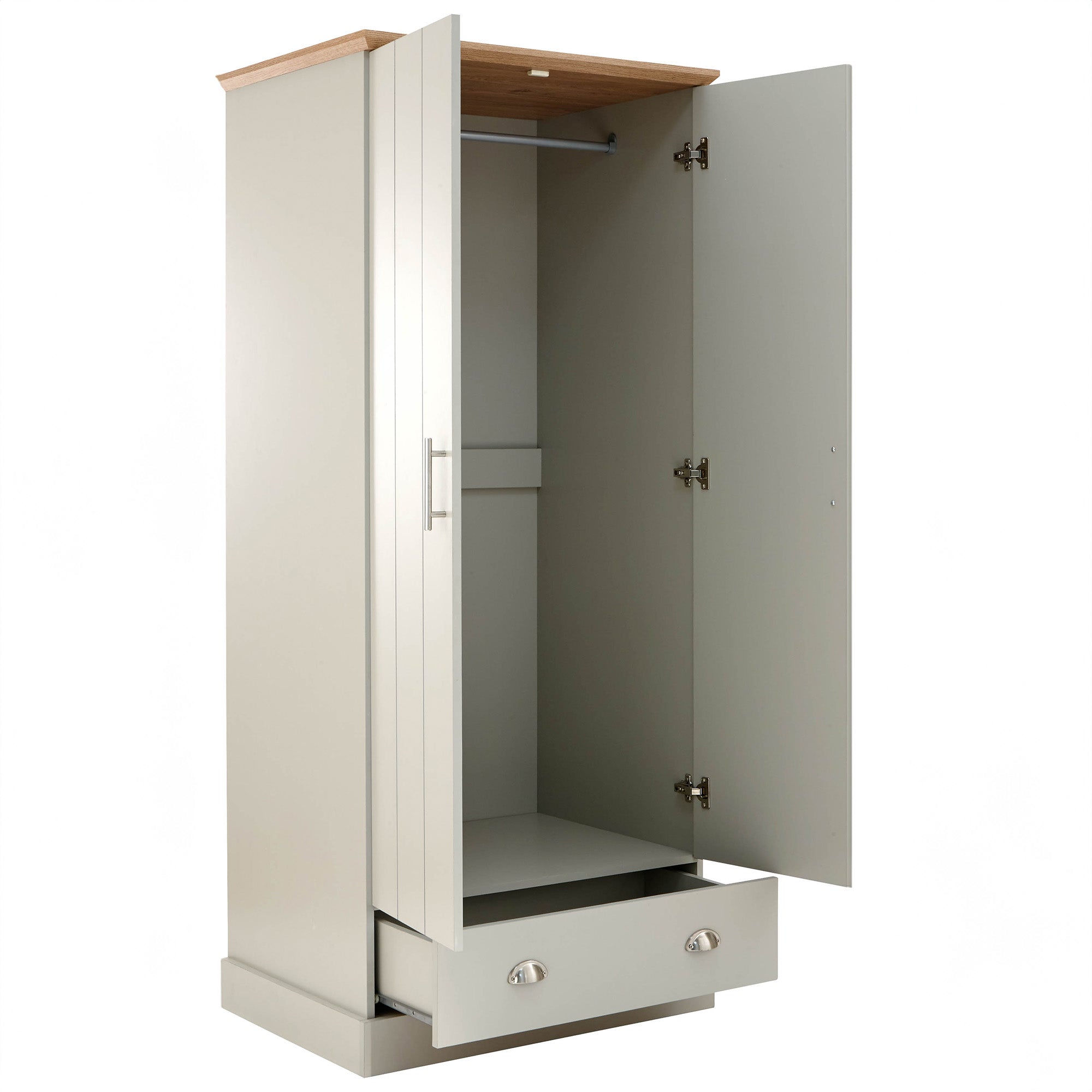 Kendal 2 Door 1 Drawer Wardrobe Grey