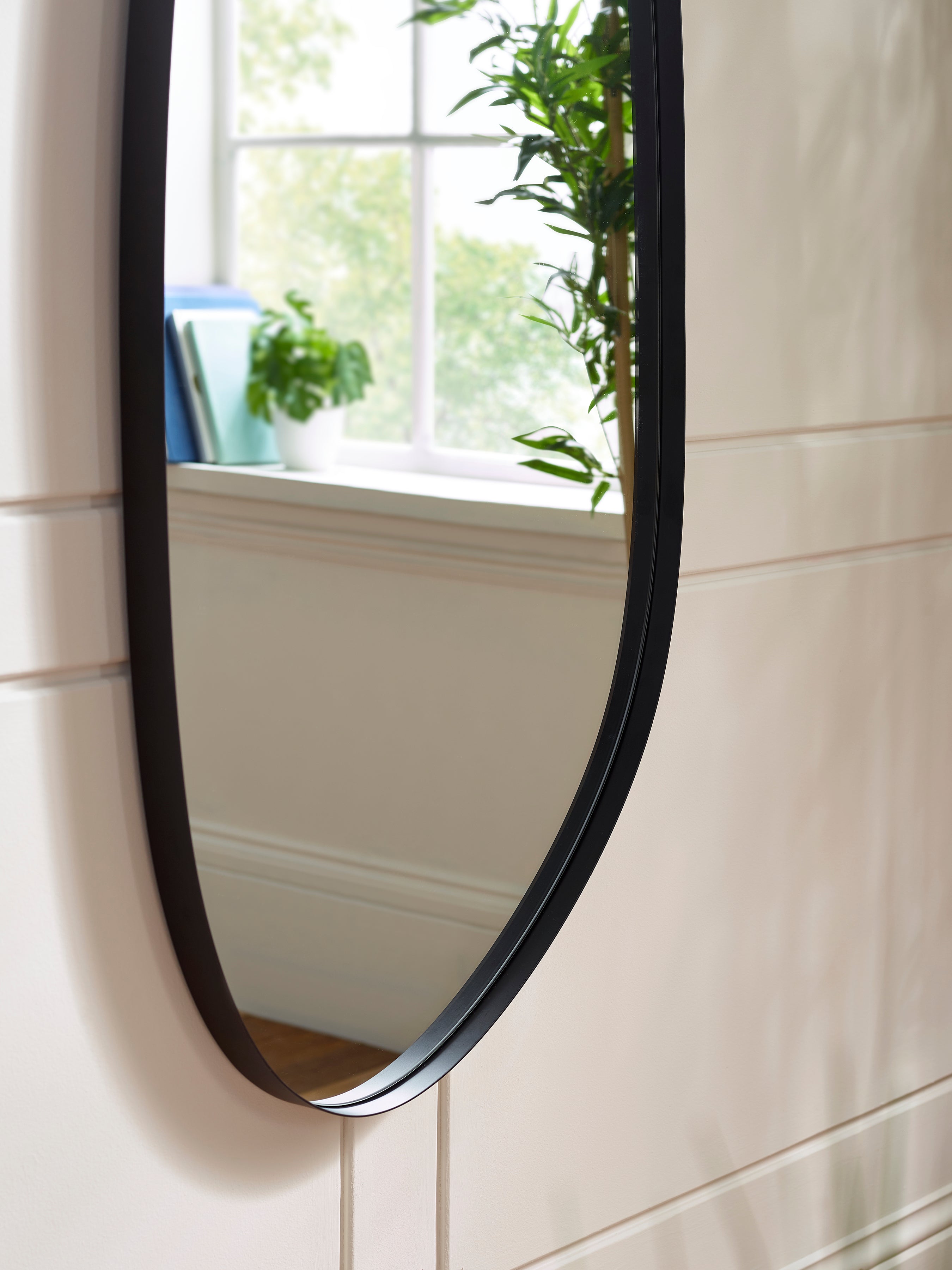Rushmore Black Metal 95cm Organic Shaped Wall Mirror