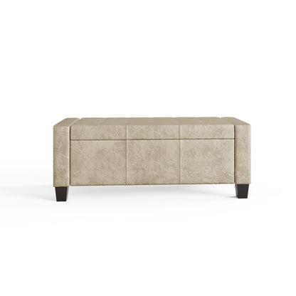 Verona Ottoman Bench Oyster Crushed Velvet