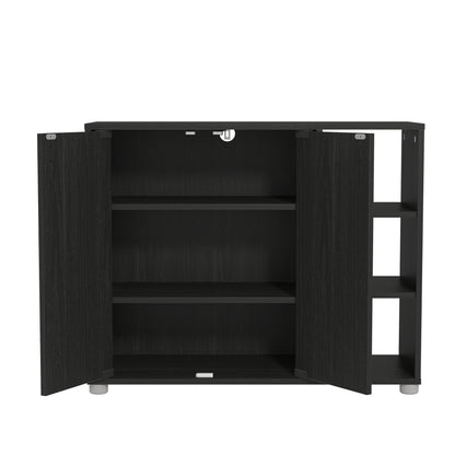 Bideford Shoe Cabinet Rustic Black Oak