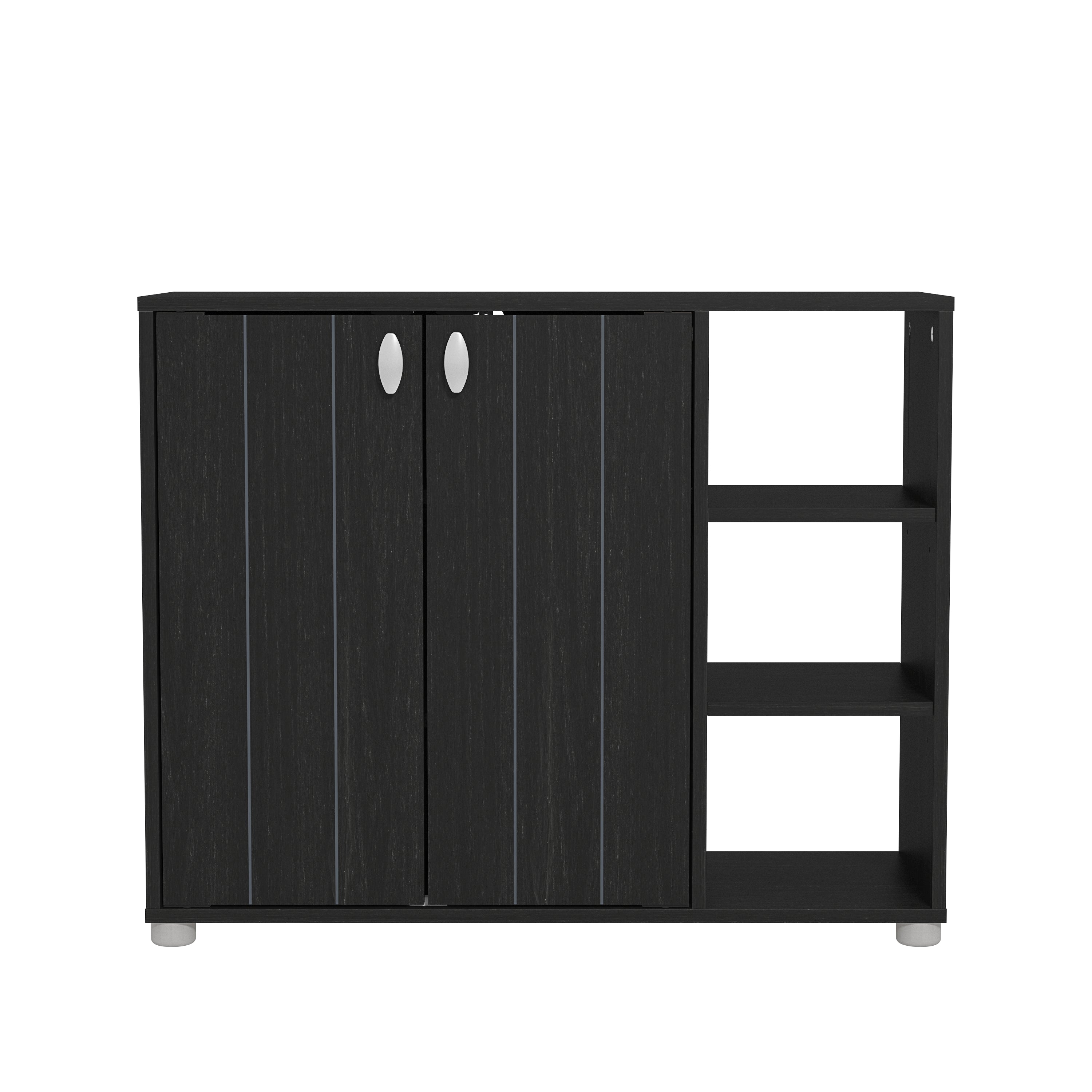 Bideford Shoe Cabinet Rustic Black Oak
