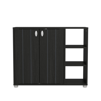 Bideford Shoe Cabinet Rustic Black Oak