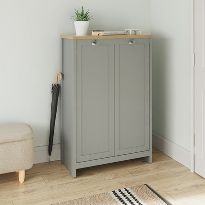 Lancaster 2 Door Shoe Cabinet Grey