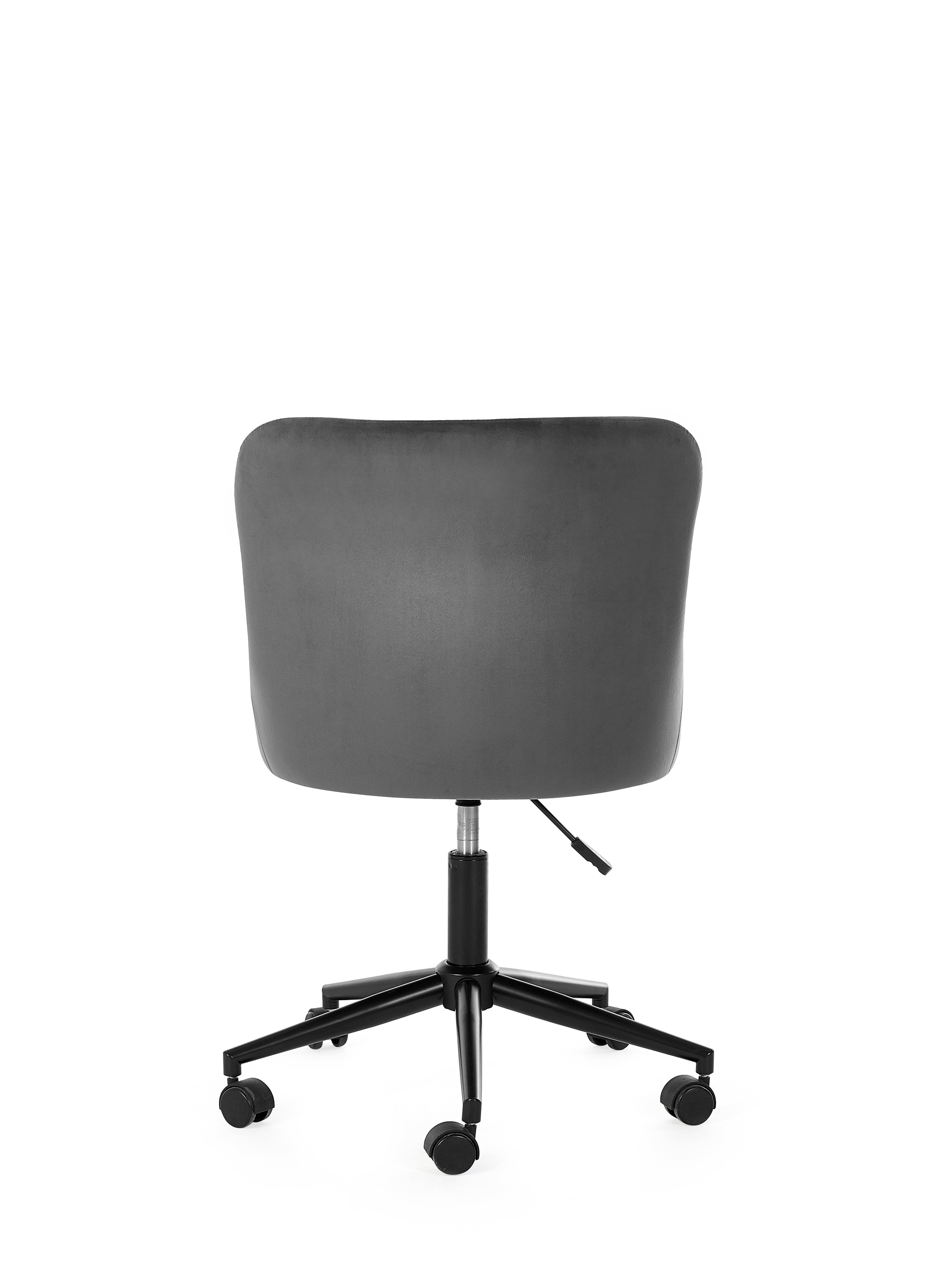 Luxe Office Chair In Grey Velvet