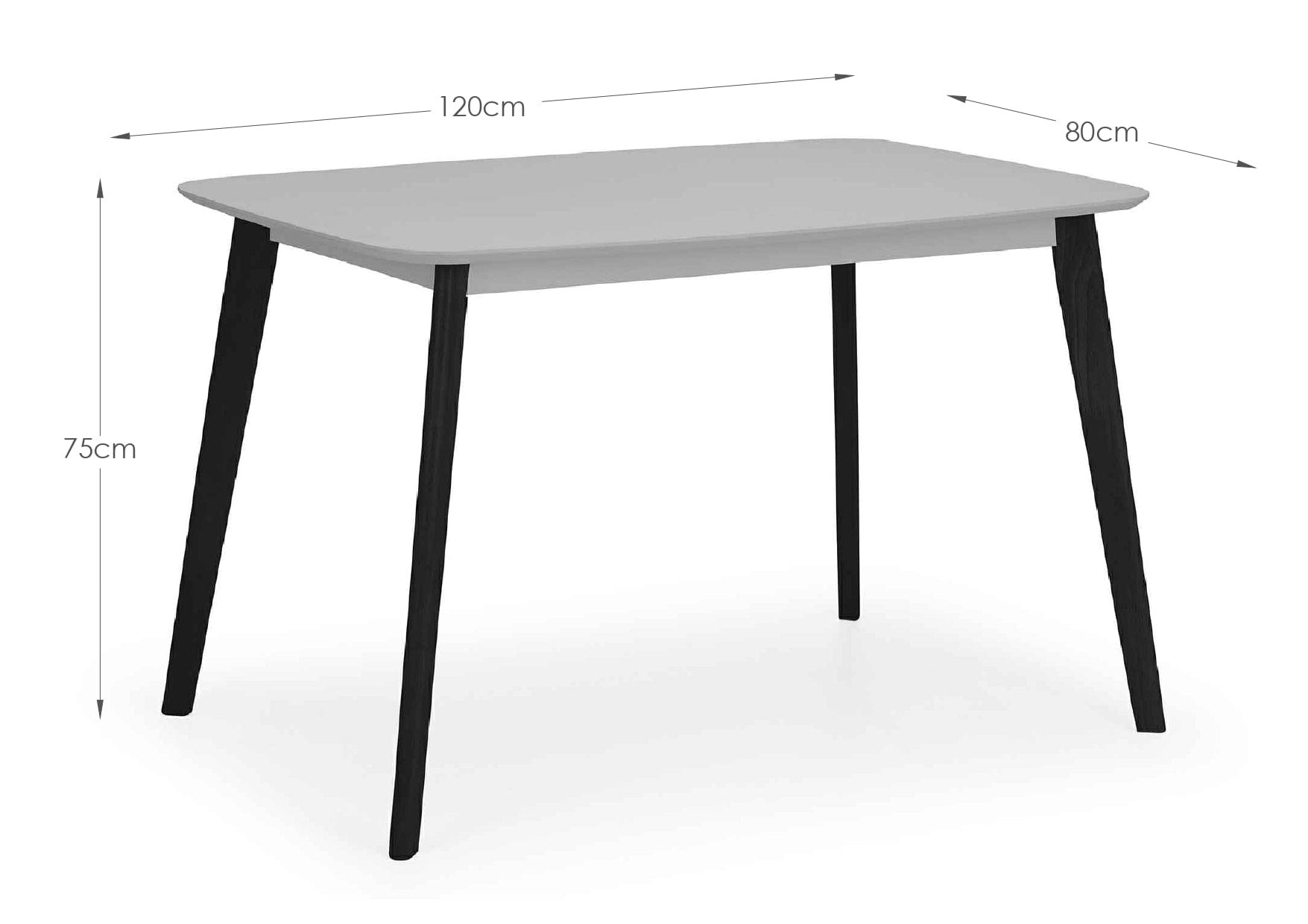 Casa Rectangular Dining Table - Grey/Black