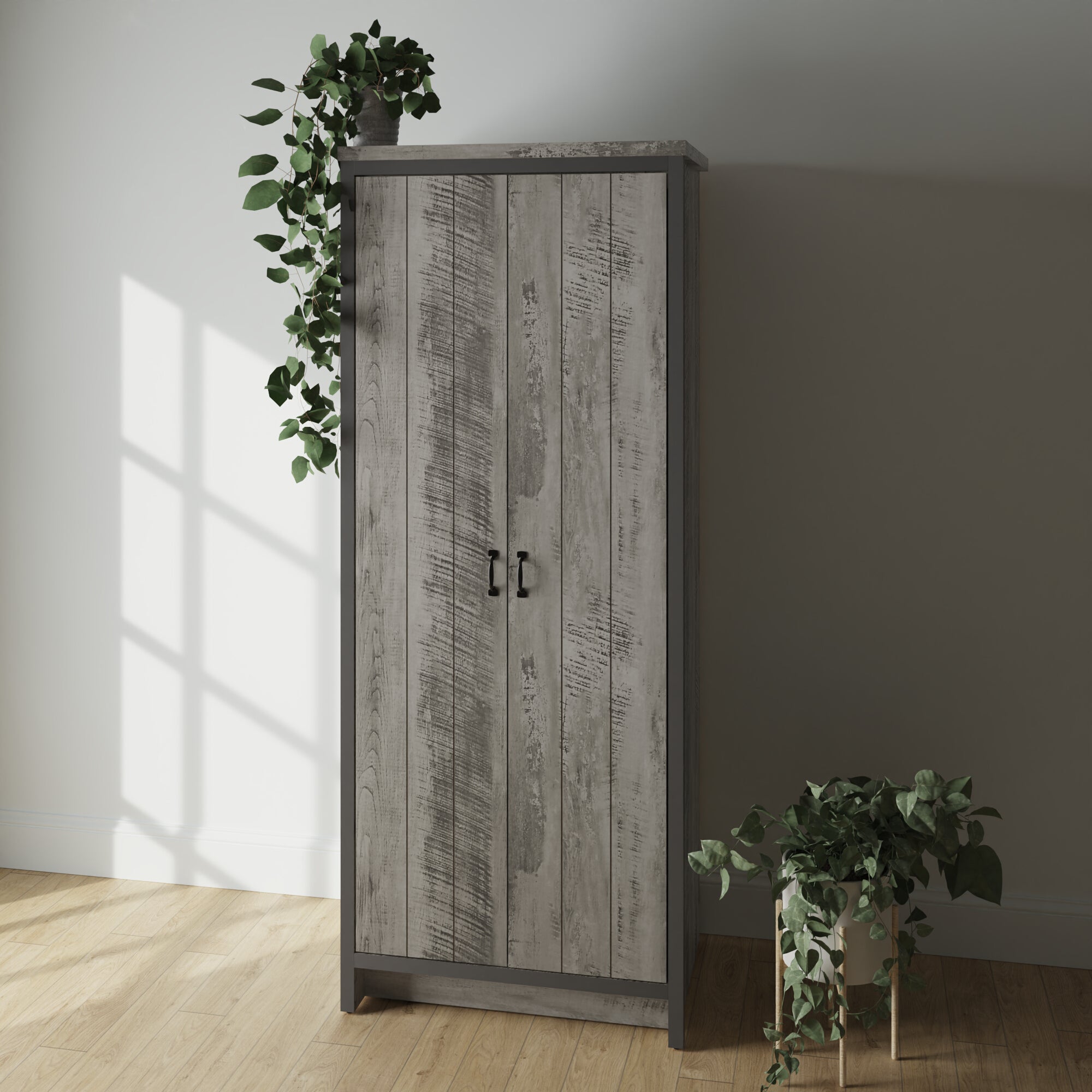 Boston 2 Door Wardrobe Grey