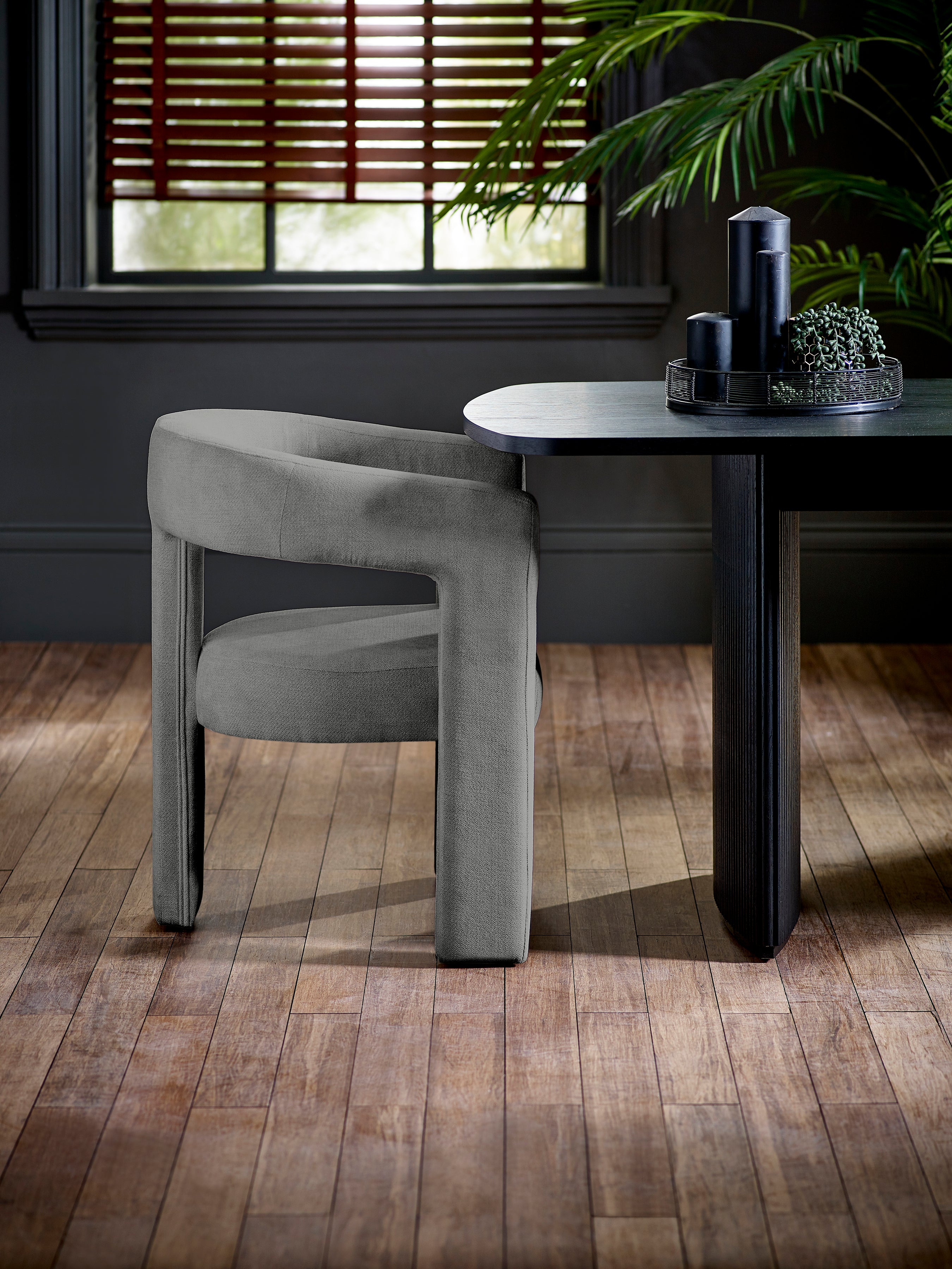 Elara Grey Chenille Upholstered  Chair