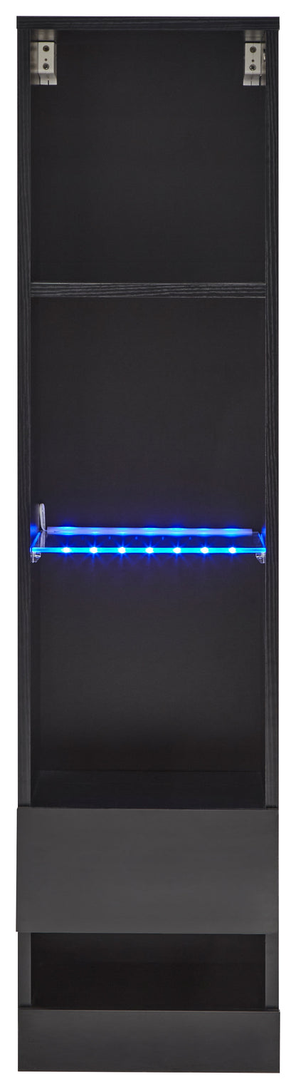 Galicia Tall Shelf Unit With Led Black