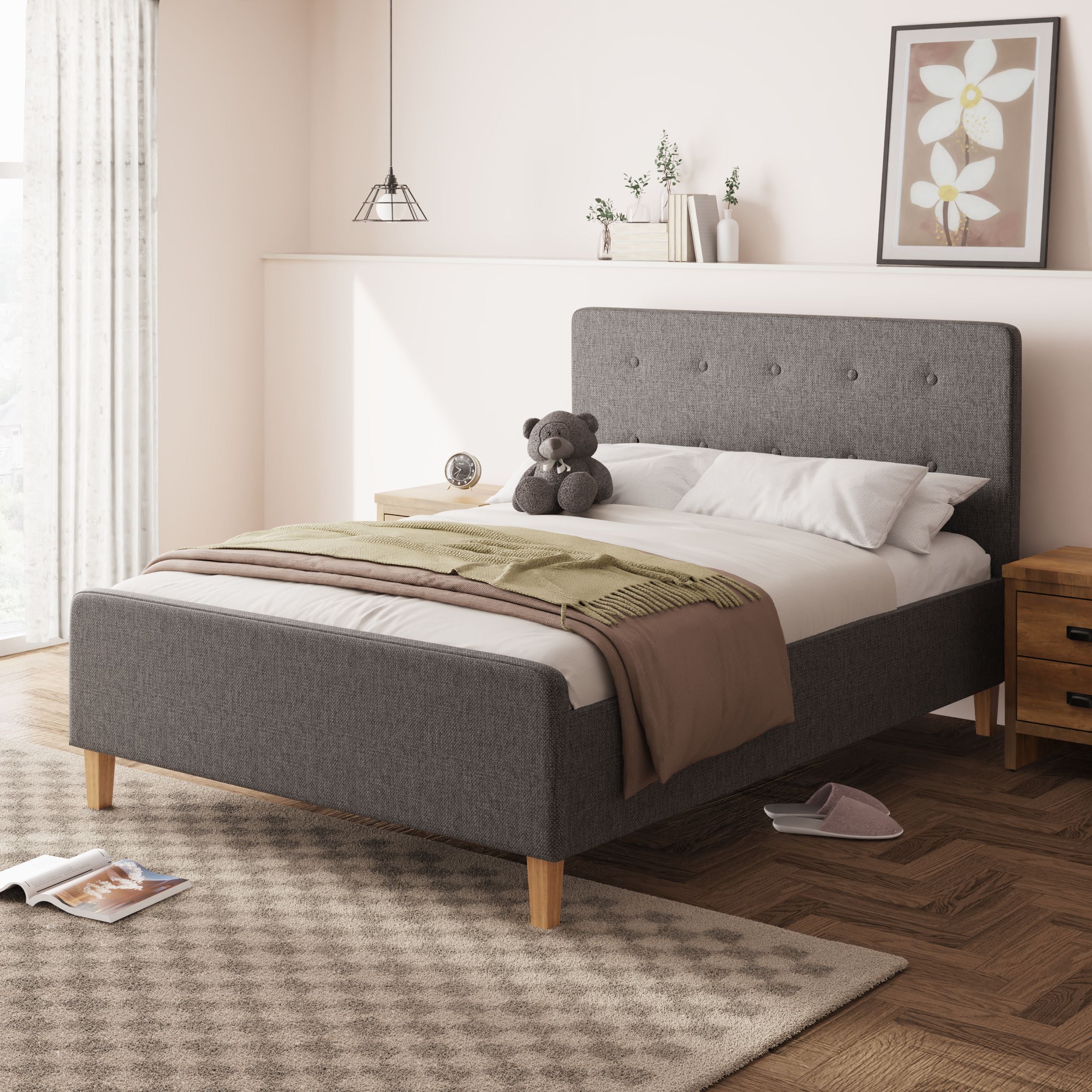 Ashbourne Ottoman Bed Dark Grey