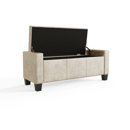 Verona Ottoman Bench Oyster Crushed Velvet