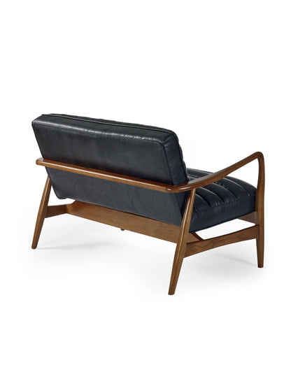 Marshall 2 Seater Sofa - Black Faux Leather