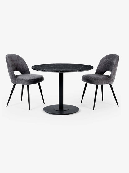 Luca 80cm Round Dining Table Black