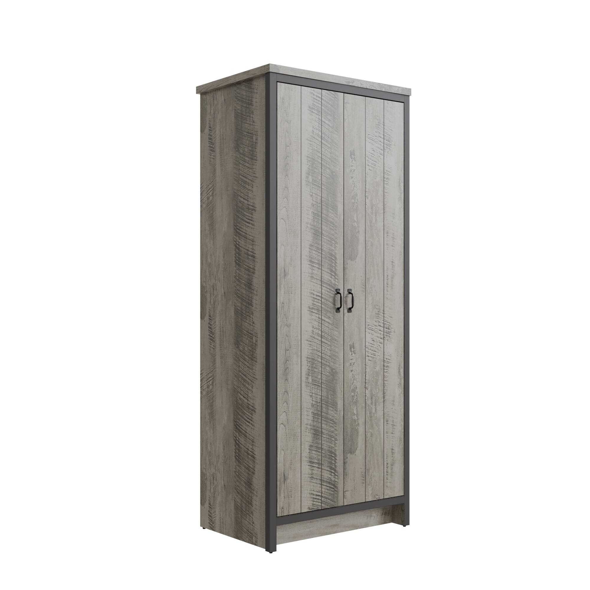 GFW Wardrobe Boston 2 Door Wardrobe Grey Bed Kings