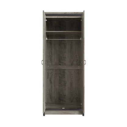 GFW Wardrobe Boston 2 Door Wardrobe Grey Bed Kings