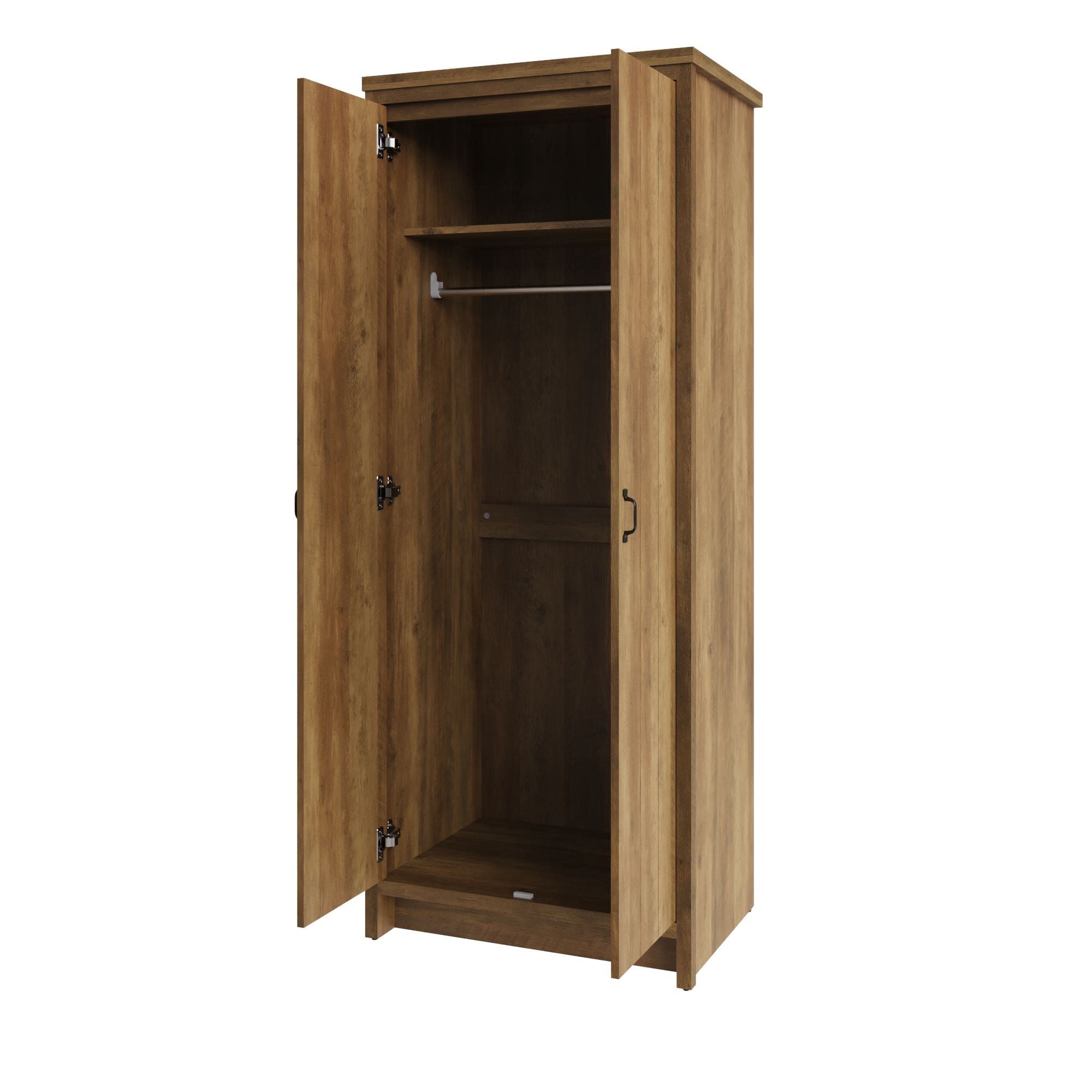 GFW Wardrobe Boston 2 Door Wardrobe Knotty Oak Bed Kings