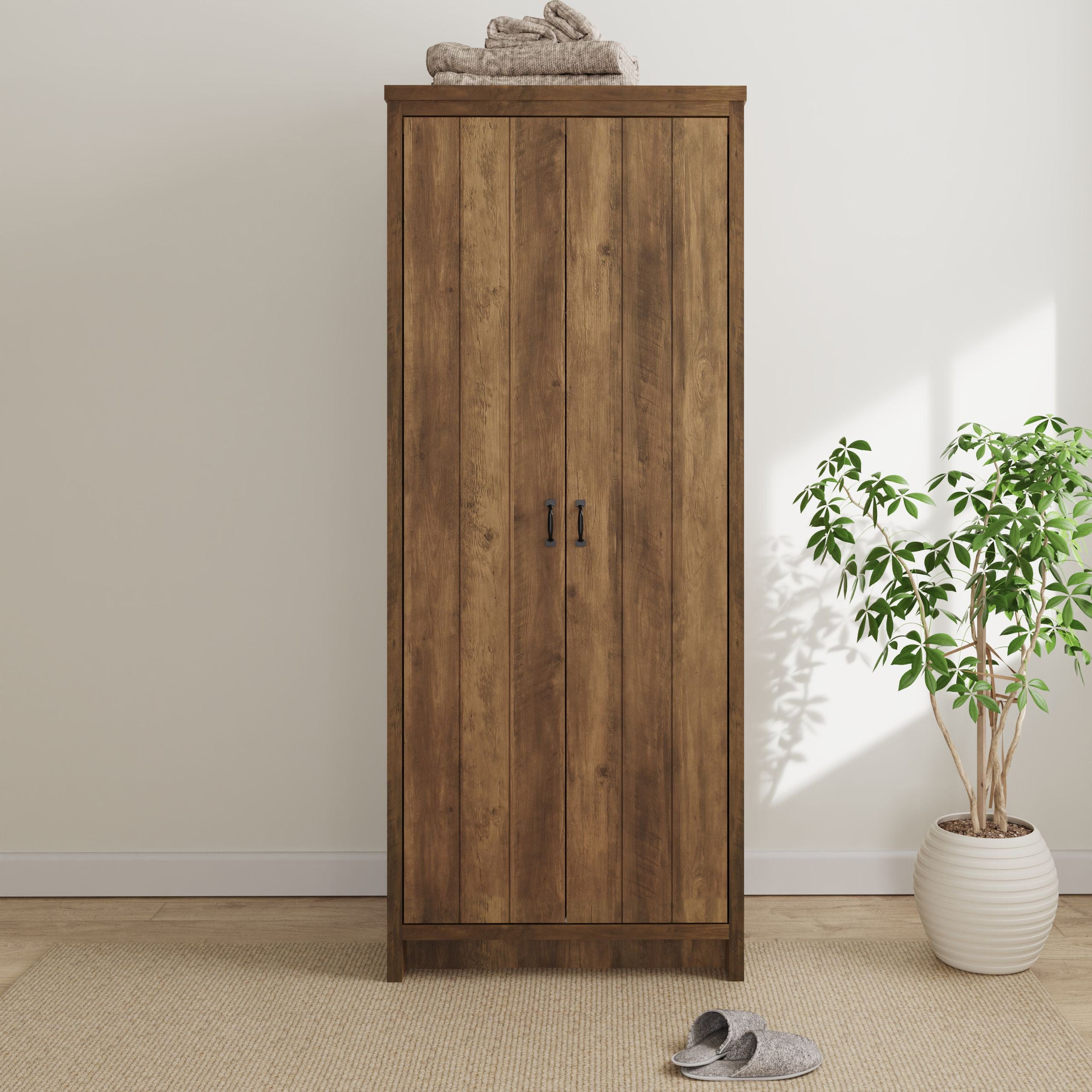 GFW Wardrobe Boston 2 Door Wardrobe Knotty Oak Bed Kings