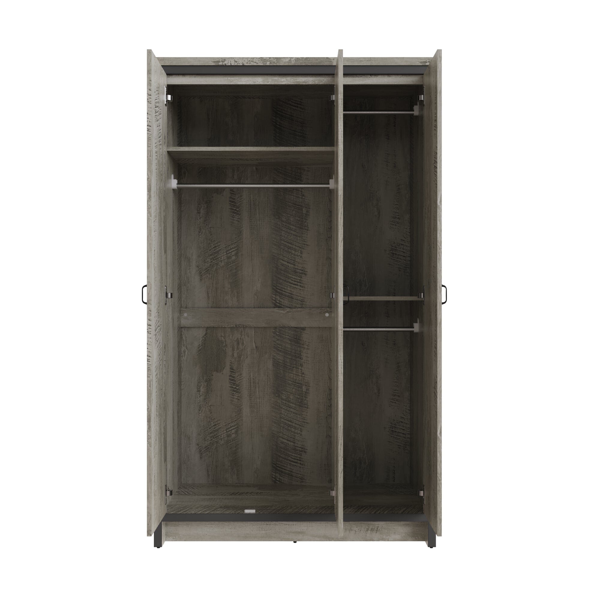 GFW Wardrobe Boston 3 Door Wardrobe Grey Bed Kings