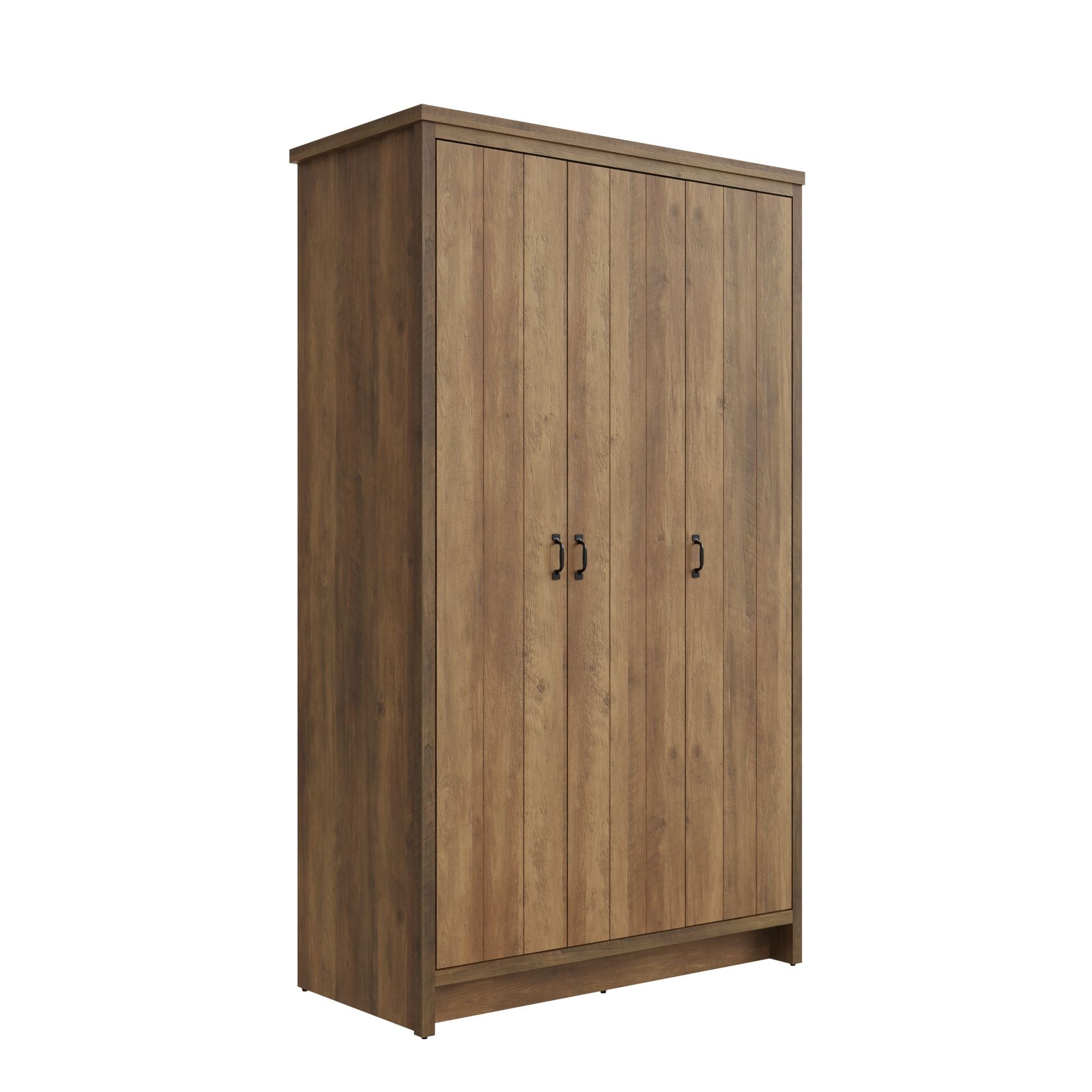 GFW Wardrobe Boston 3 Door Wardrobe Knotty Oak Bed Kings