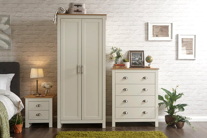 GFW Wardrobe Lancaster 2 Door Wardrobe Cream Bed Kings