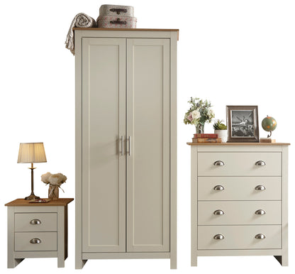 GFW Wardrobe Lancaster 2 Door Wardrobe Cream Bed Kings