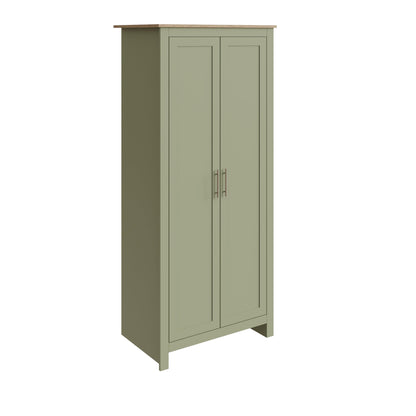 GFW Wardrobe Lancaster 2 Door Wardrobe Sage Green Bed Kings