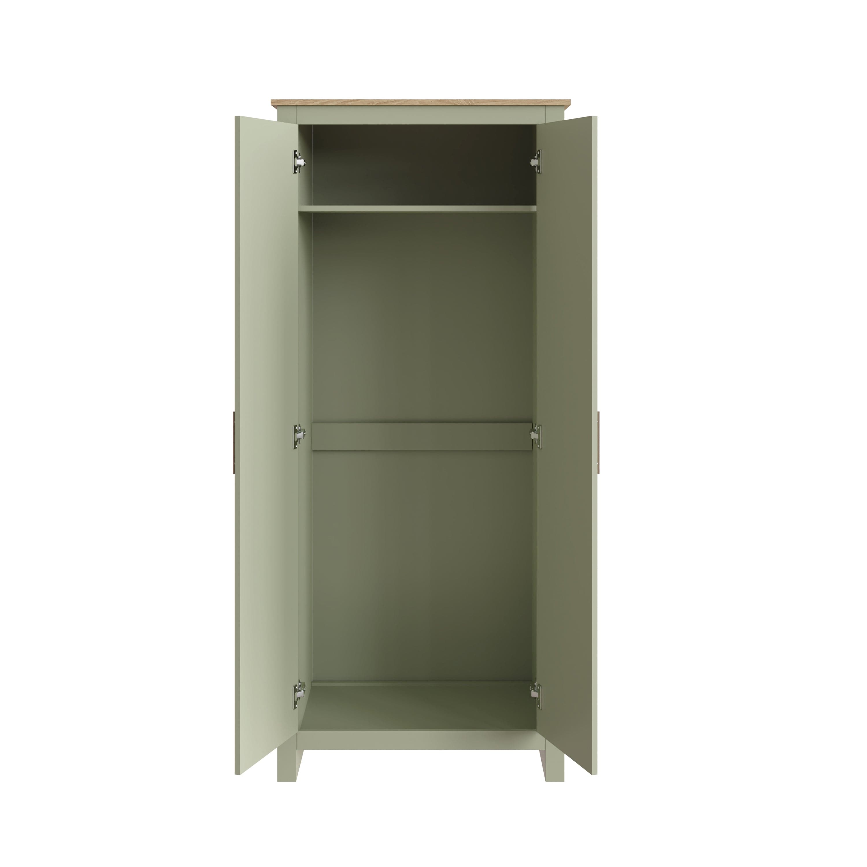 GFW Wardrobe Lancaster 2 Door Wardrobe Sage Green Bed Kings