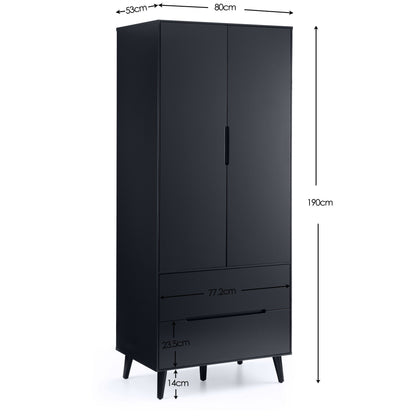 Julian Bowen Wardrobe Alicia Combination Wardrobe - Anthracite Bed Kings
