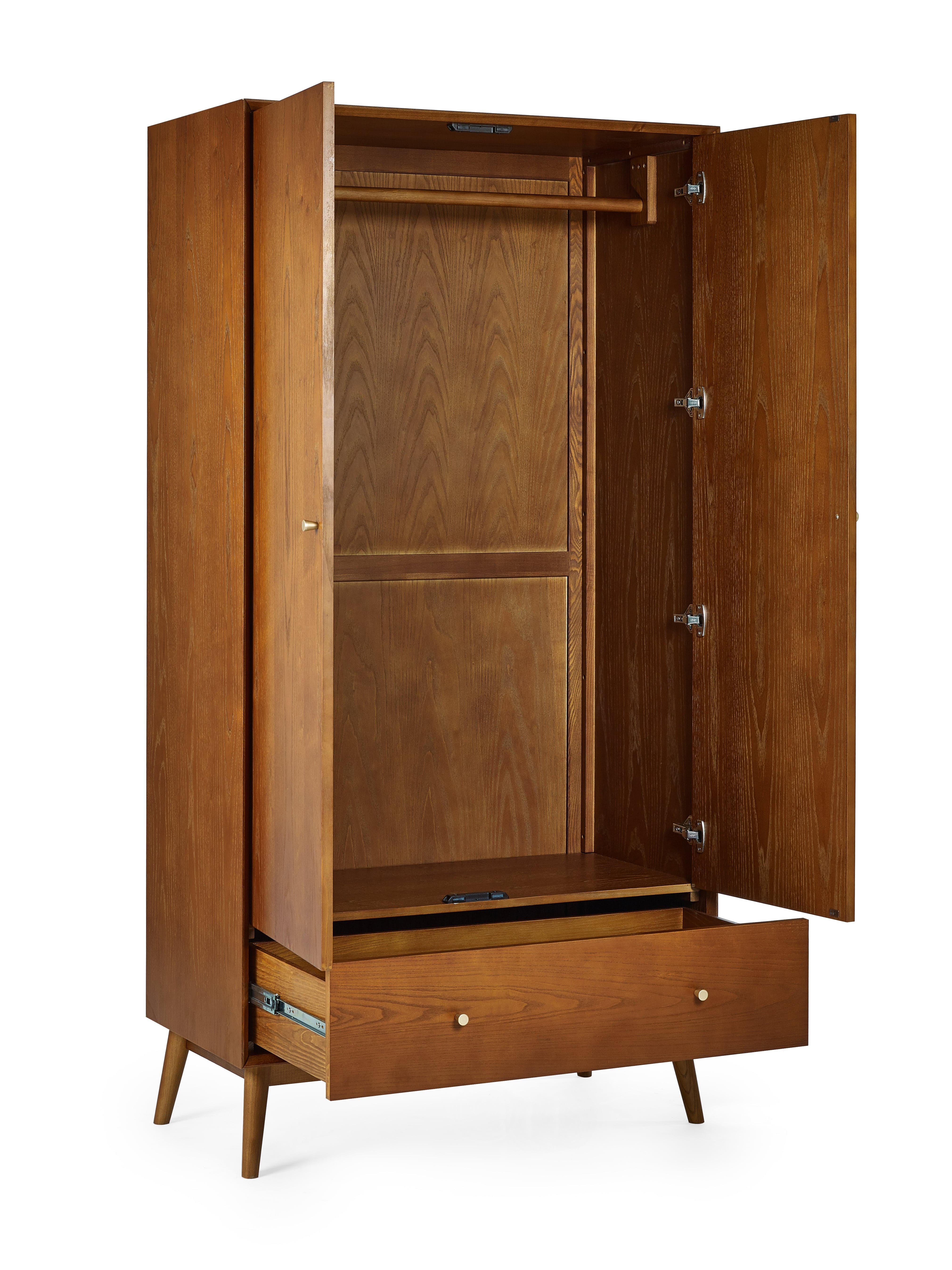 Julian Bowen Wardrobe Lowry 2 Door 1 Drawer Wardrobe Bed Kings