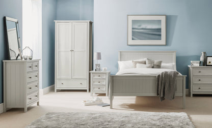 Julian Bowen Wardrobe Maine 2 Door Combination Wardrobe - Dove Grey Bed Kings