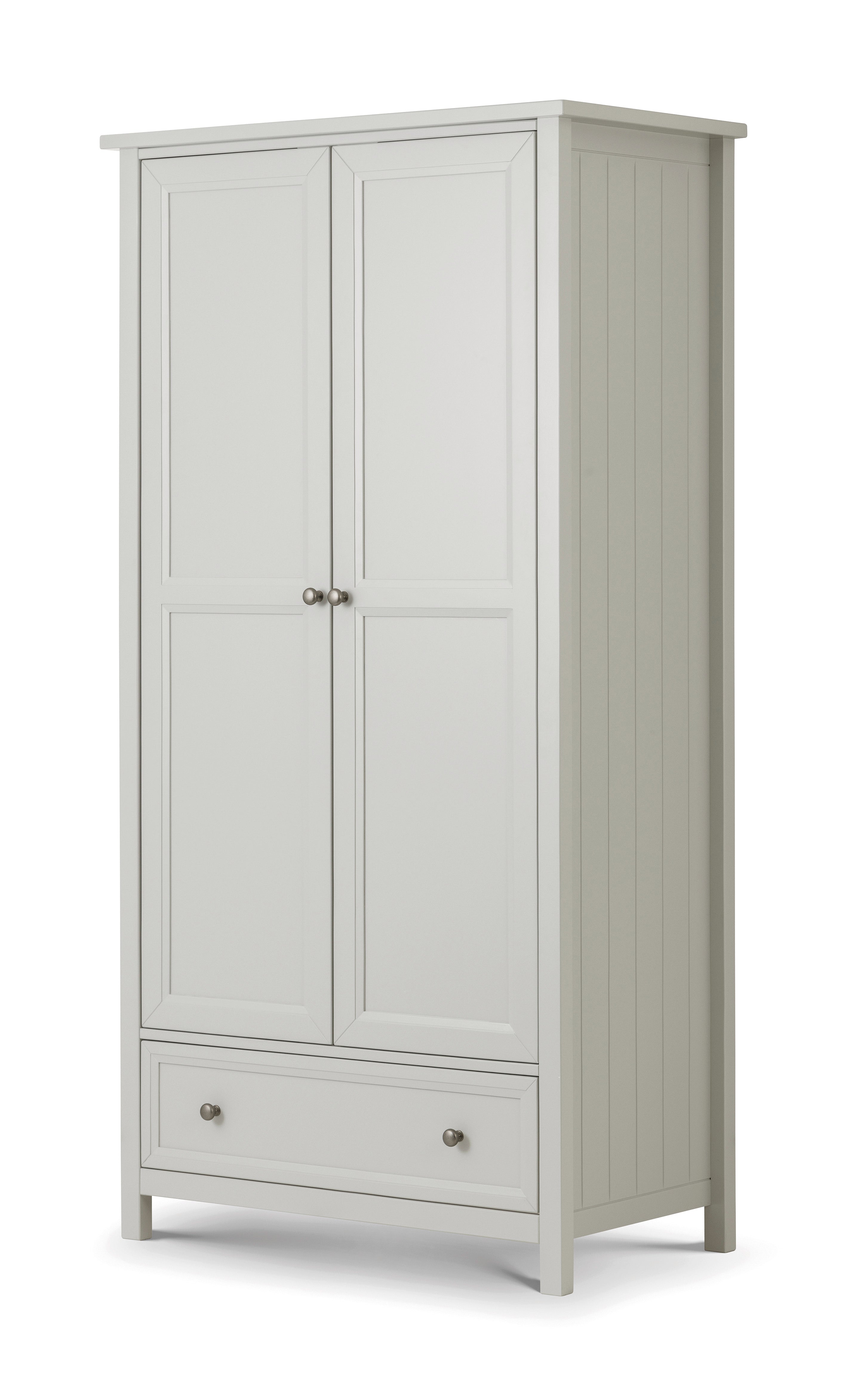 Julian Bowen Wardrobe Maine 2 Door Combination Wardrobe - Dove Grey Bed Kings