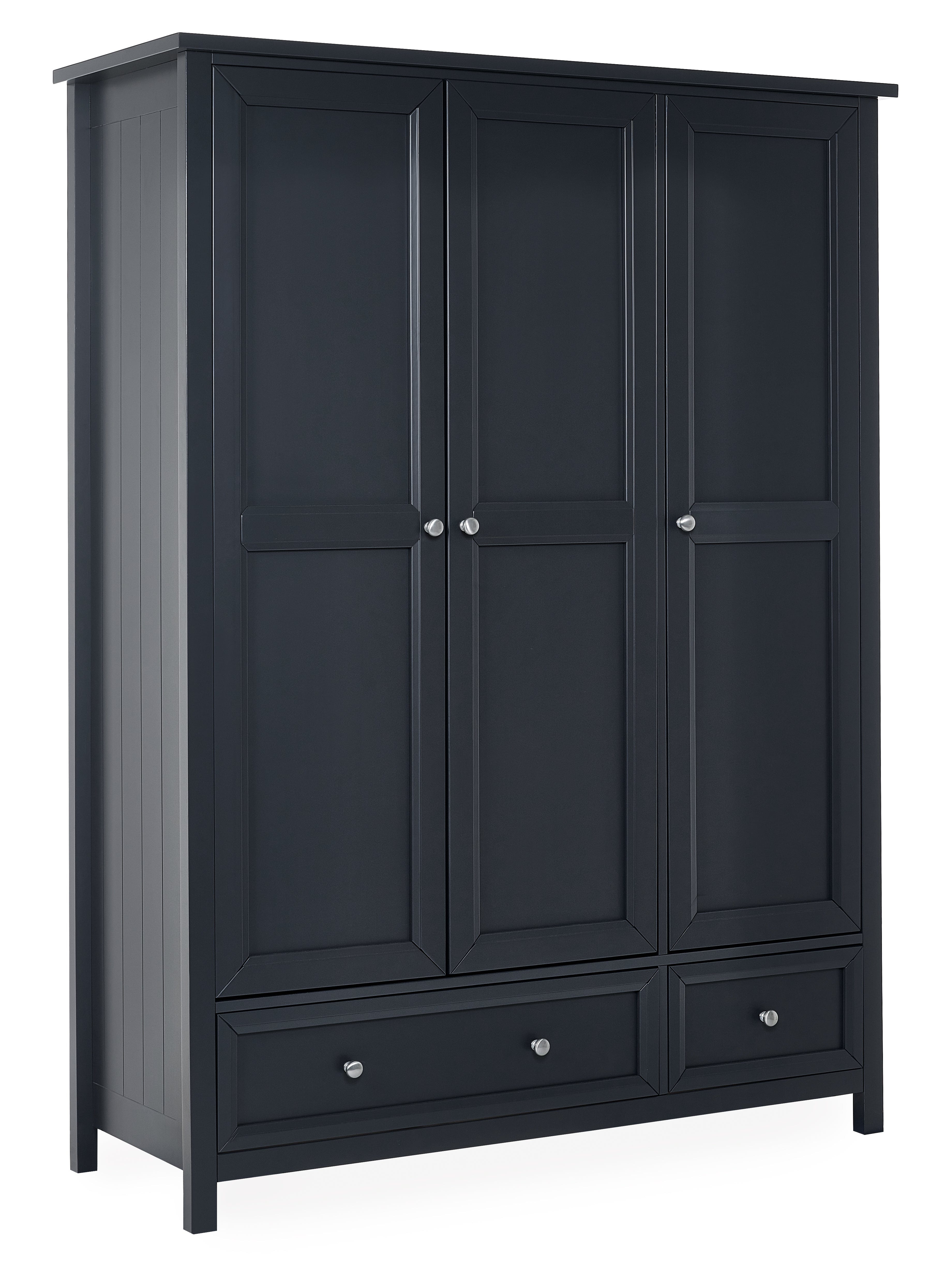 Julian Bowen Wardrobe Maine 3 Door Combination Wardrobe - Anthracite Bed Kings