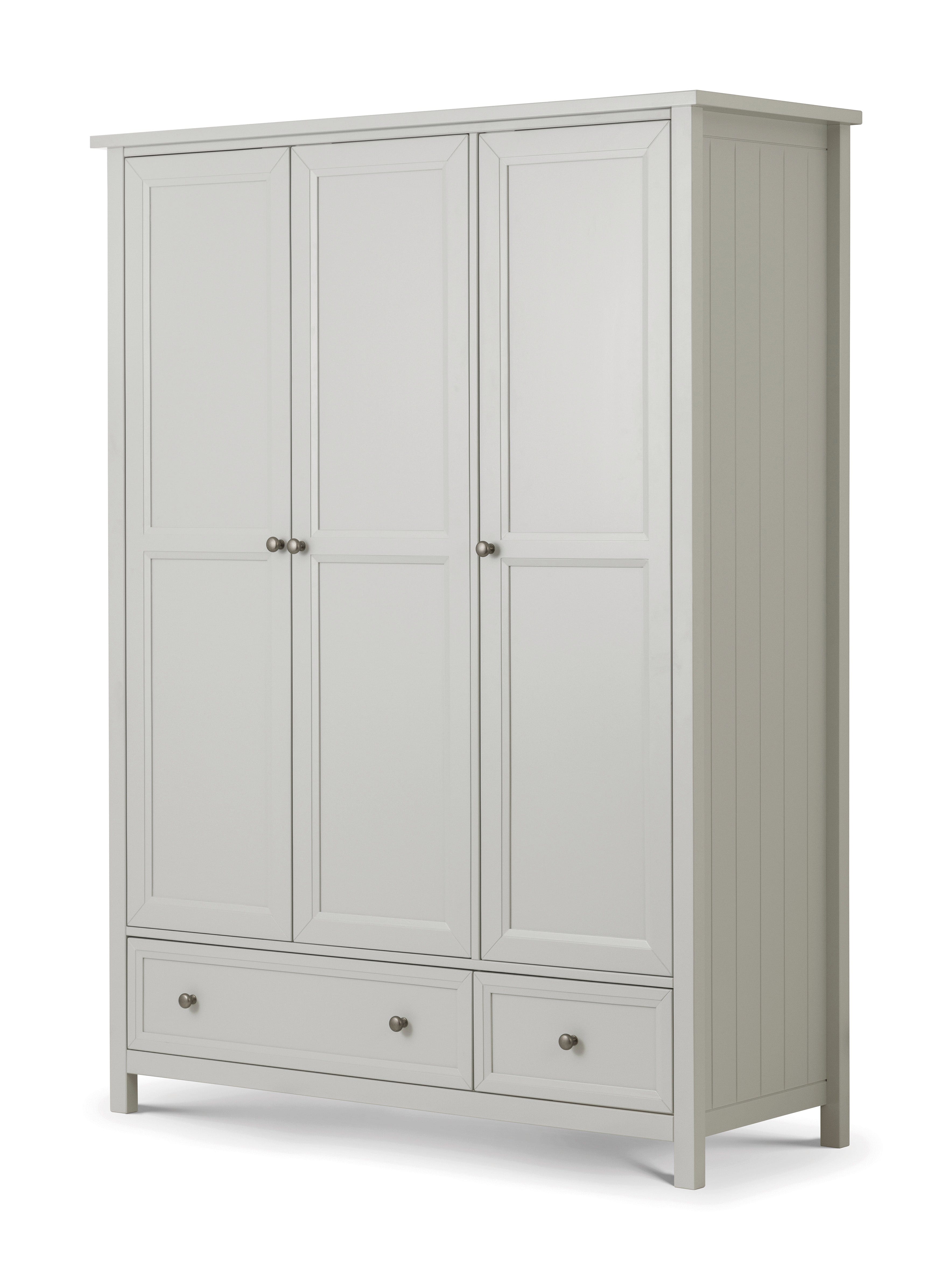 Julian Bowen Wardrobe Maine 3 Door Combination Wardrobe - Dove Grey Bed Kings