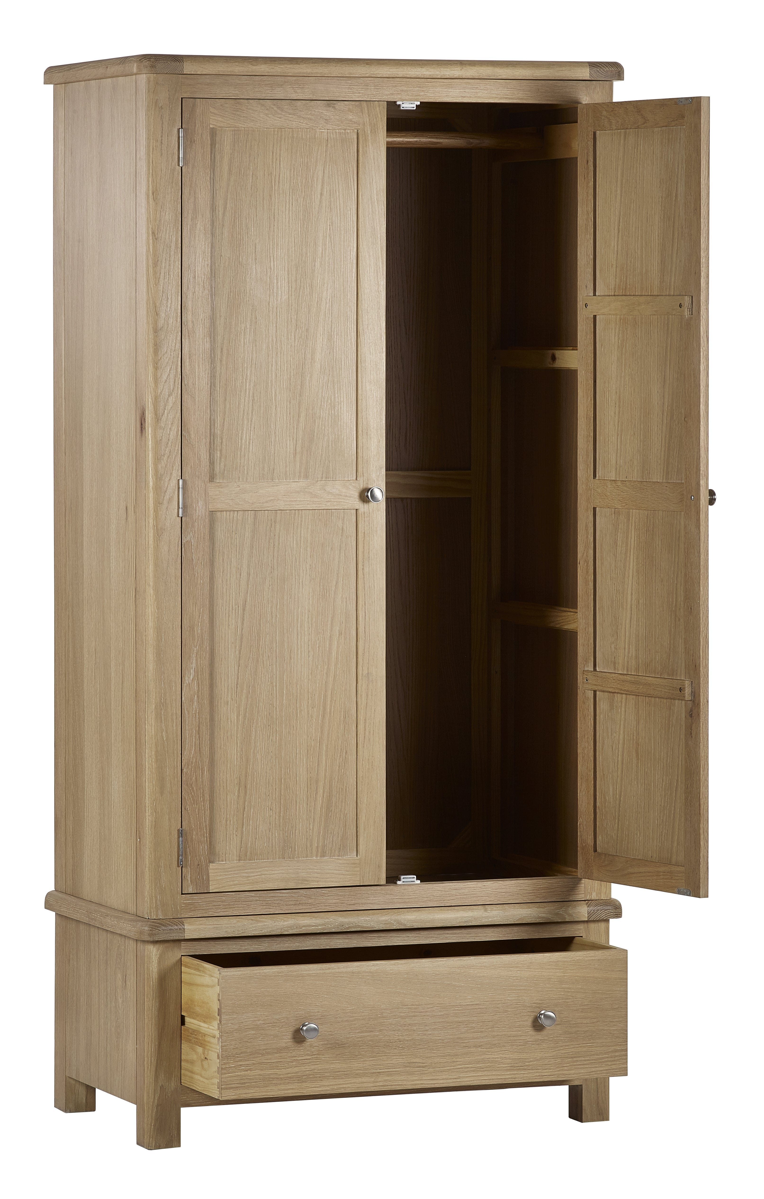 Julian Bowen Wardrobe Memphis Limed Oak 2 Door 1 Drawer Wardrobe Bed Kings