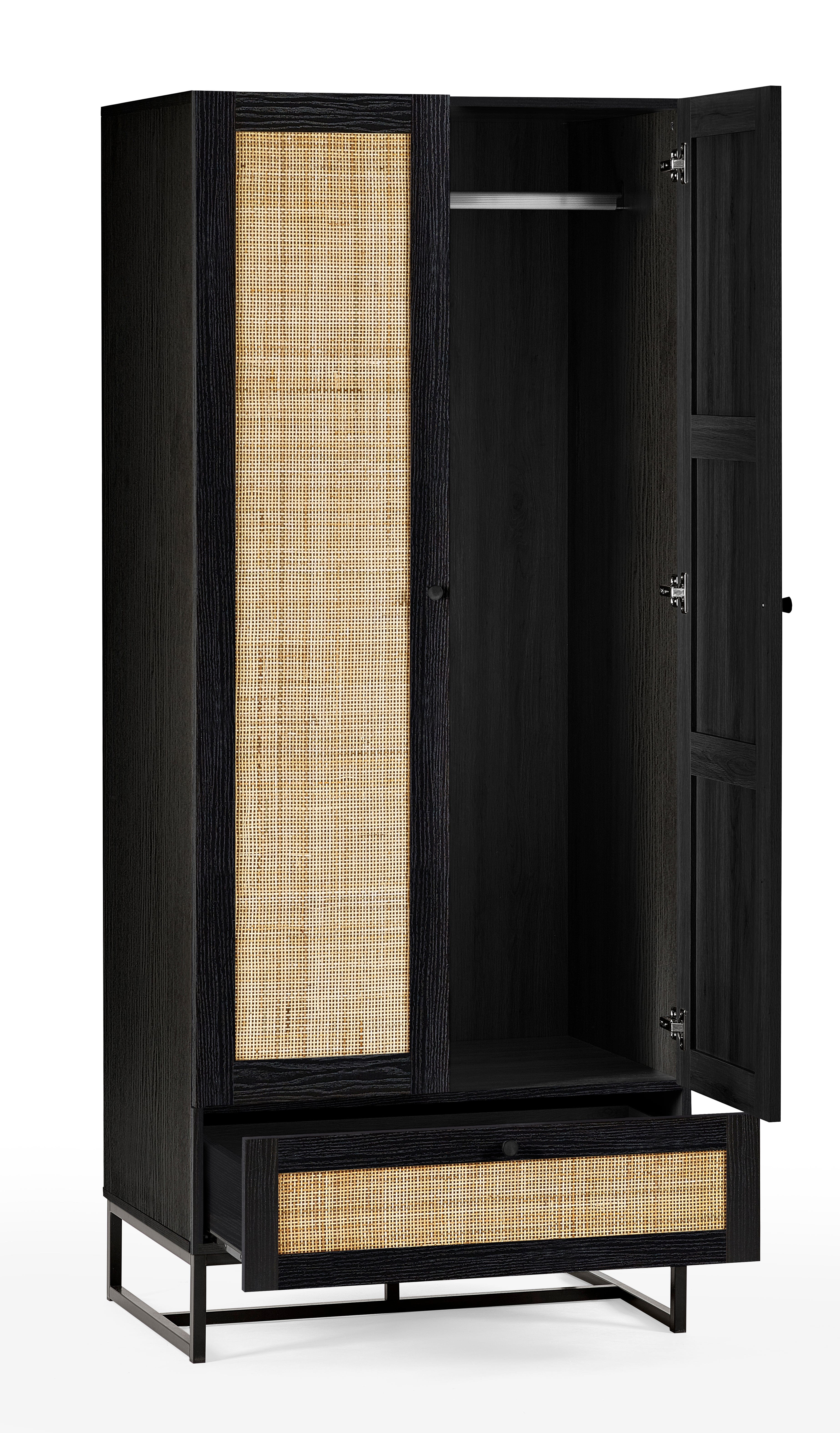 Julian Bowen Wardrobe Padstow Wardrobe - Black Bed Kings