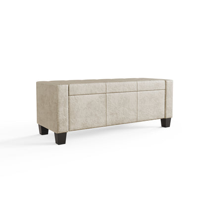 Verona Ottoman Bench Oyster Crushed Velvet
