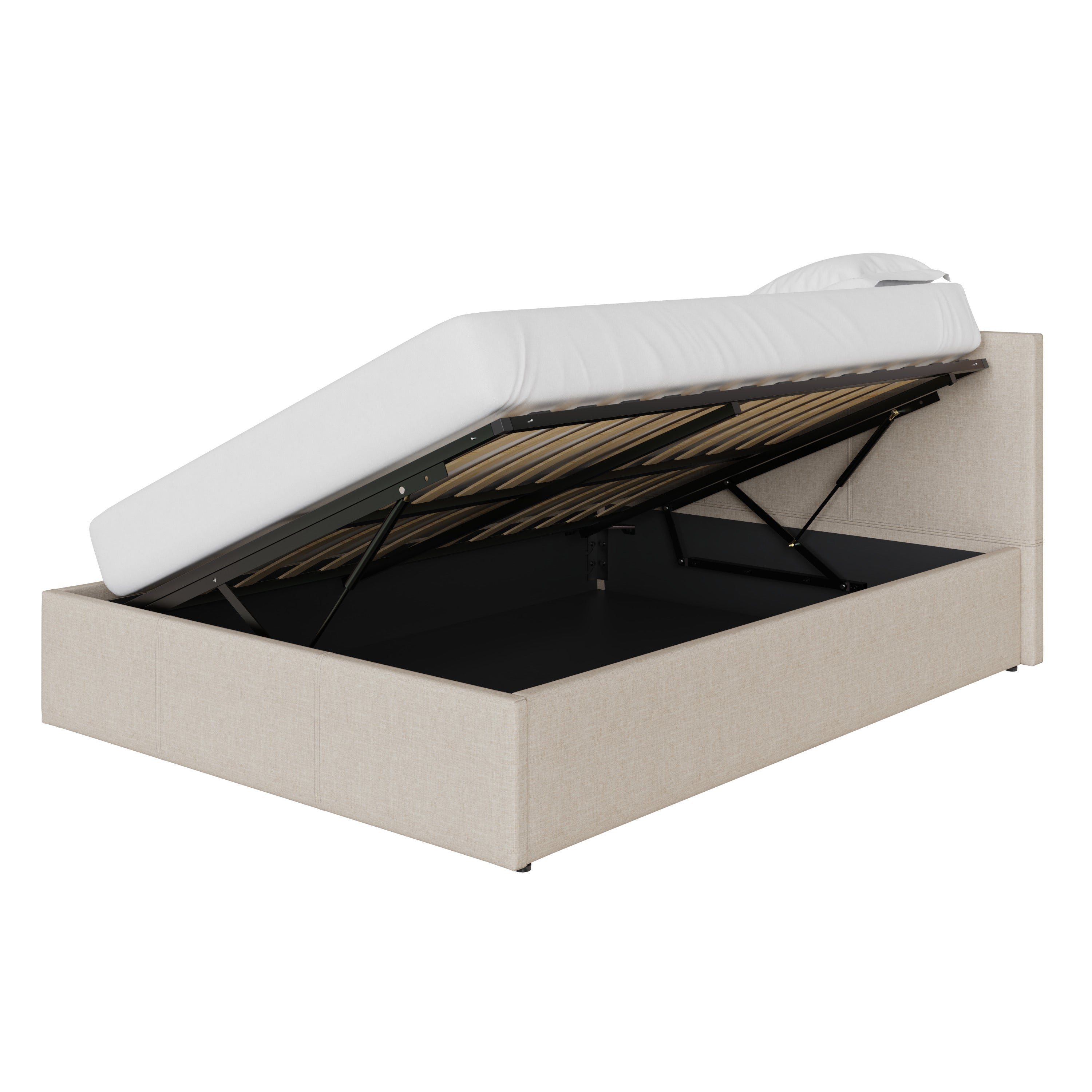 Side Lift Ottoman Bed Natural