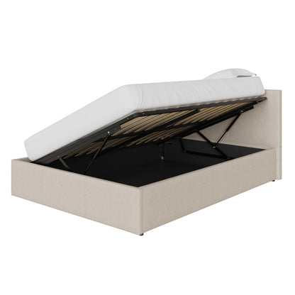 Side Lift Ottoman Bed Natural
