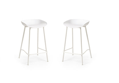 Renzo Bar Stool White (Set Of 2)