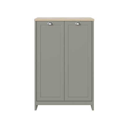 Lancaster 2 Door Shoe Cabinet Grey