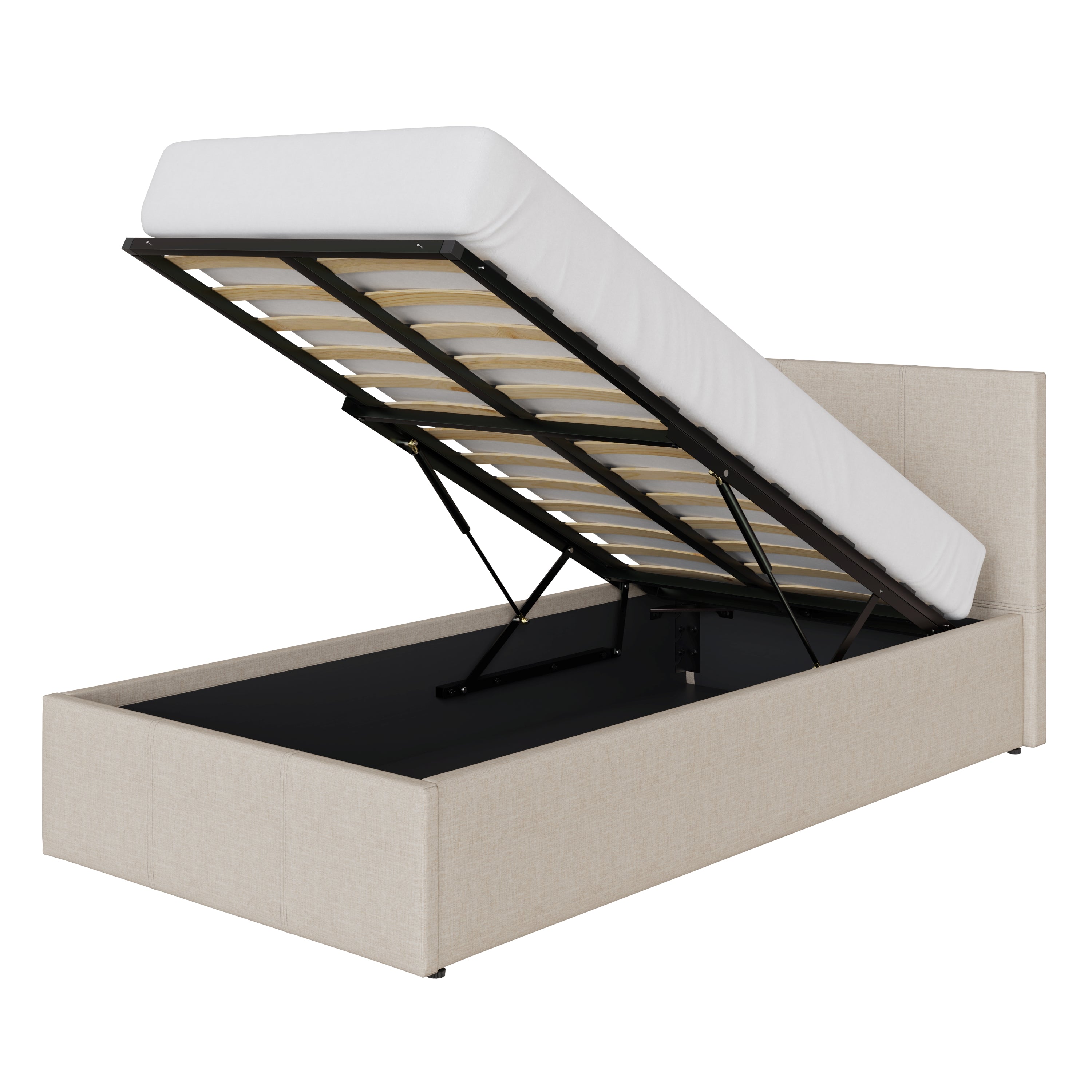 End Lift Ottoman Bed Frame - Natural