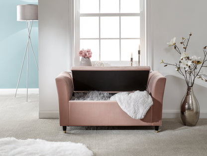 GFW Window Seat Genoa Window Seat Blush Pink Fabric Bed Kings
