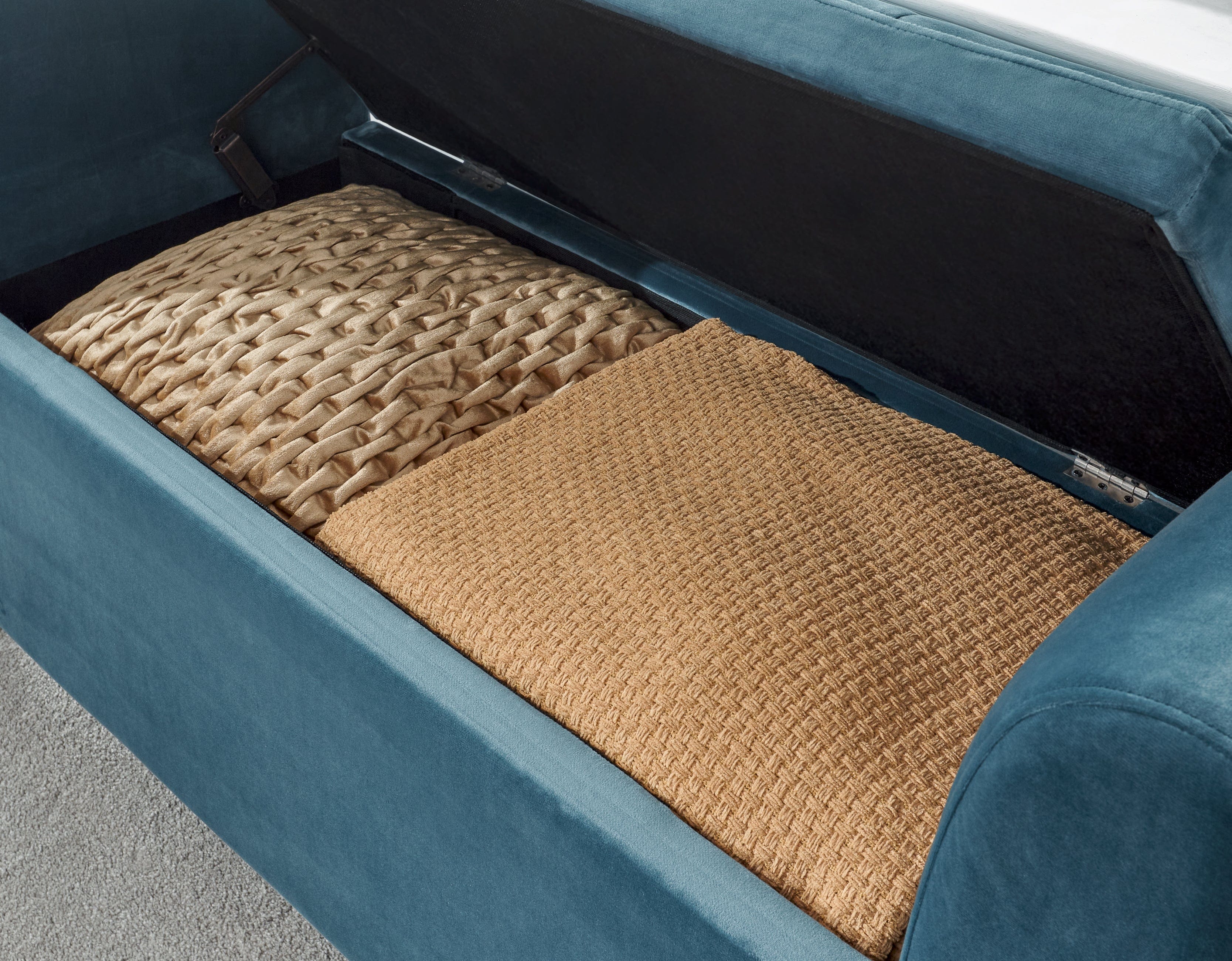 GFW Window Seat Genoa Window Seat Teal Fabric Bed Kings