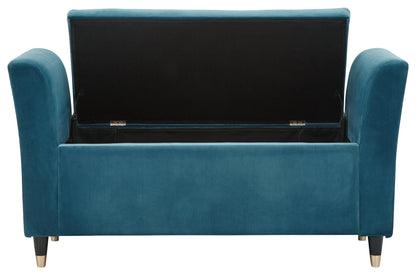 GFW Window Seat Genoa Window Seat Teal Fabric Bed Kings