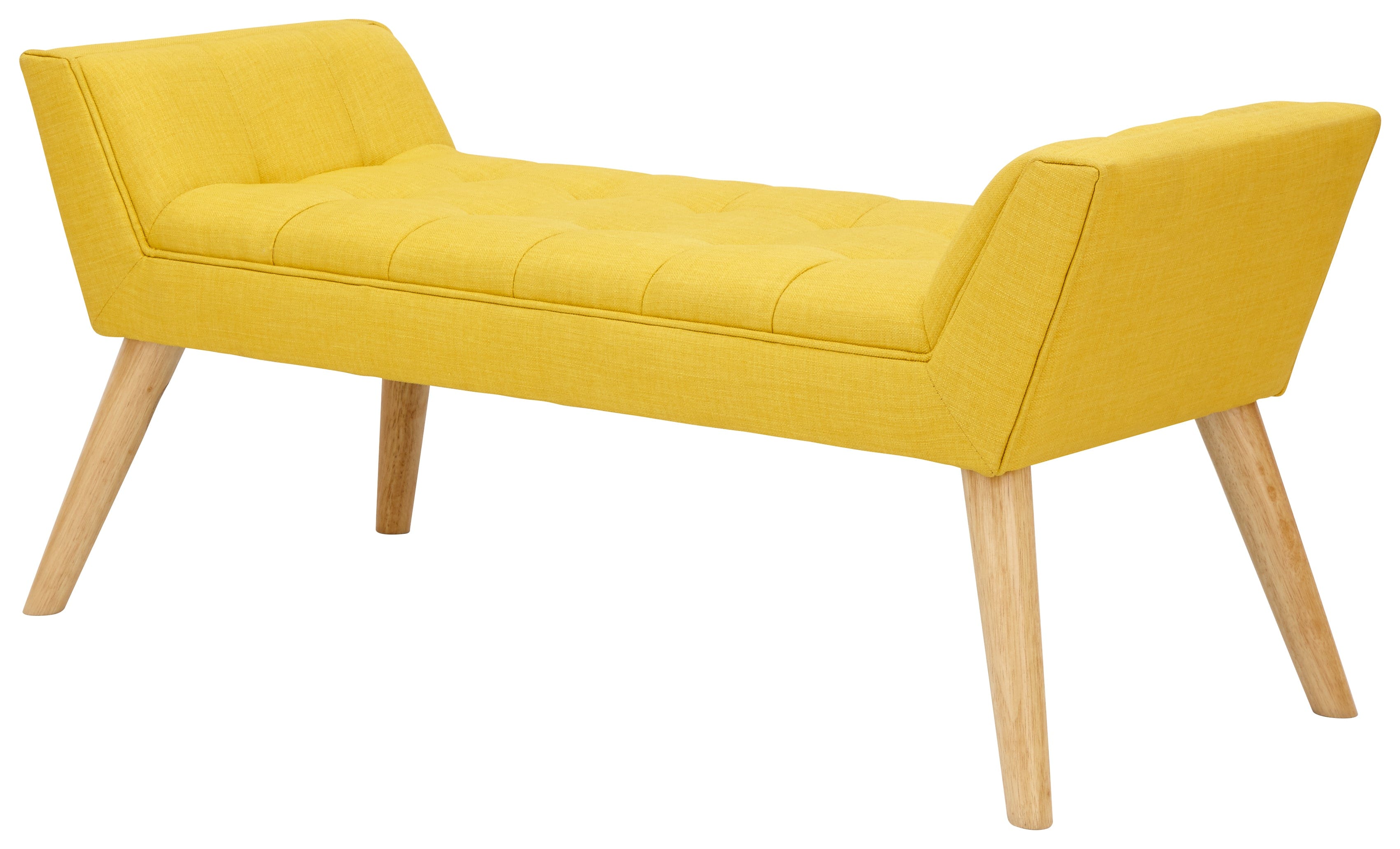 GFW Window Seat Milan Upholstered Bench Mustard Bed Kings