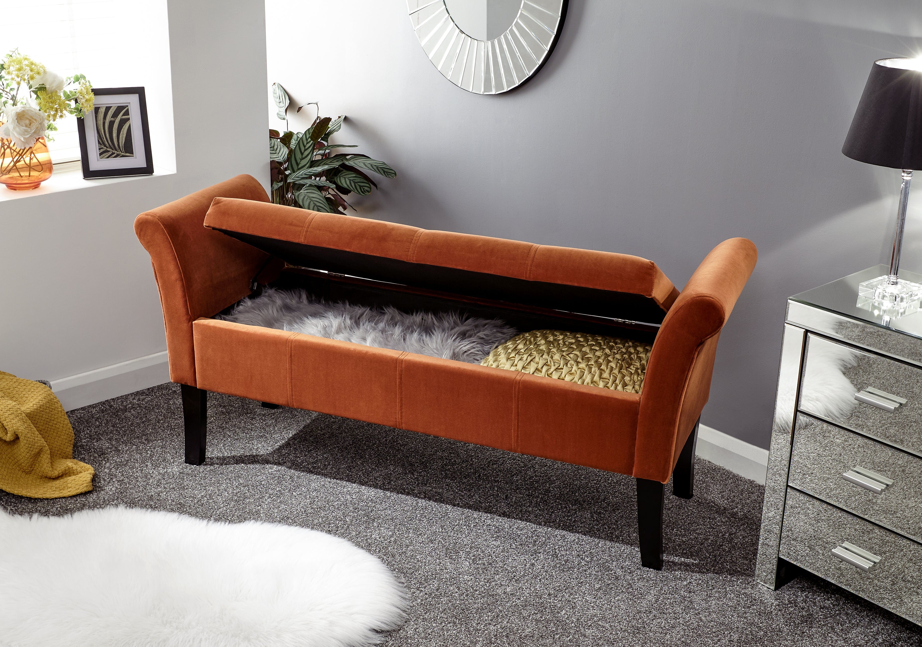 GFW Window Seat Osborne Window Seat Russet Bed Kings